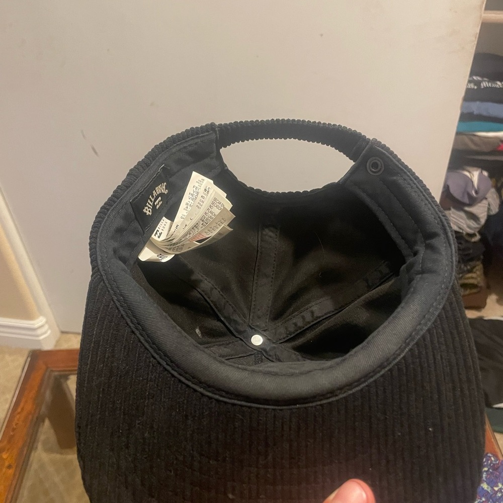 Billabong Black Corduroy Hat with Pink Embroidery - Picture 6 of 7